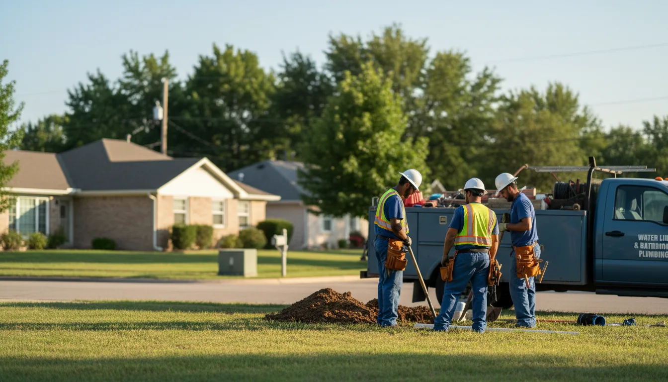 Residential water line and bathroom plumbing service in Medfield, MA